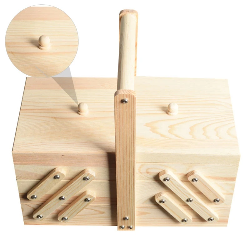 

Wooden Sewing Box Jewelry Storage Box Cosmetics Case Organizer for Home