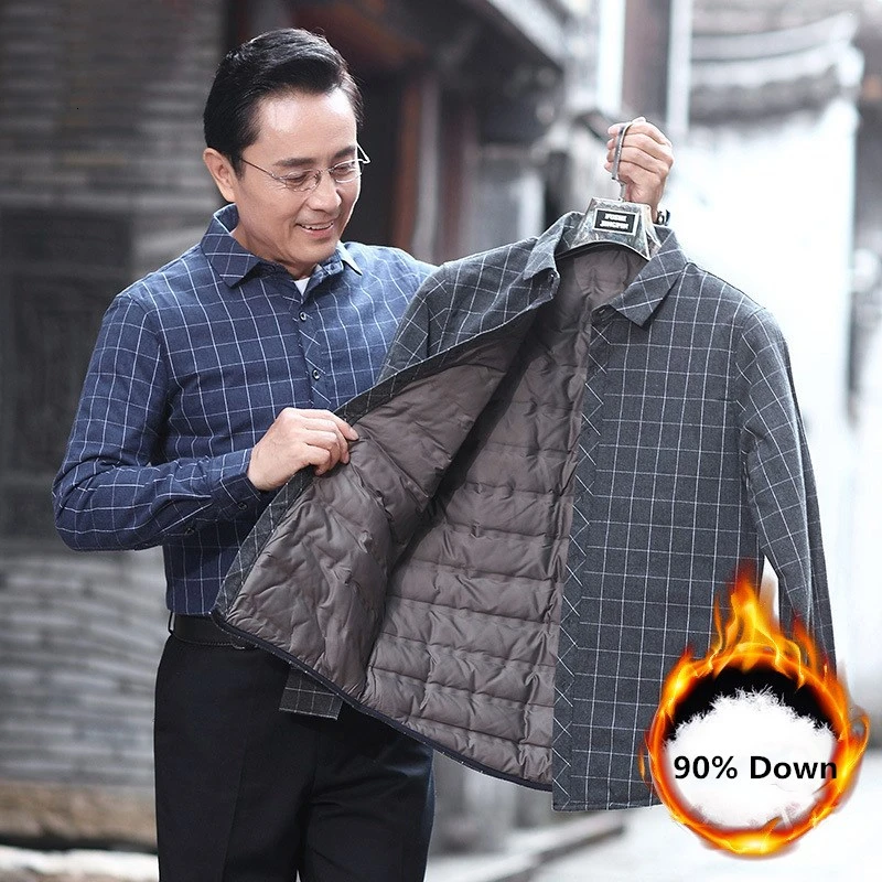 Мужская теплая зимняя рубашка в клетку с длинным рукавом | Спорт и развлечения