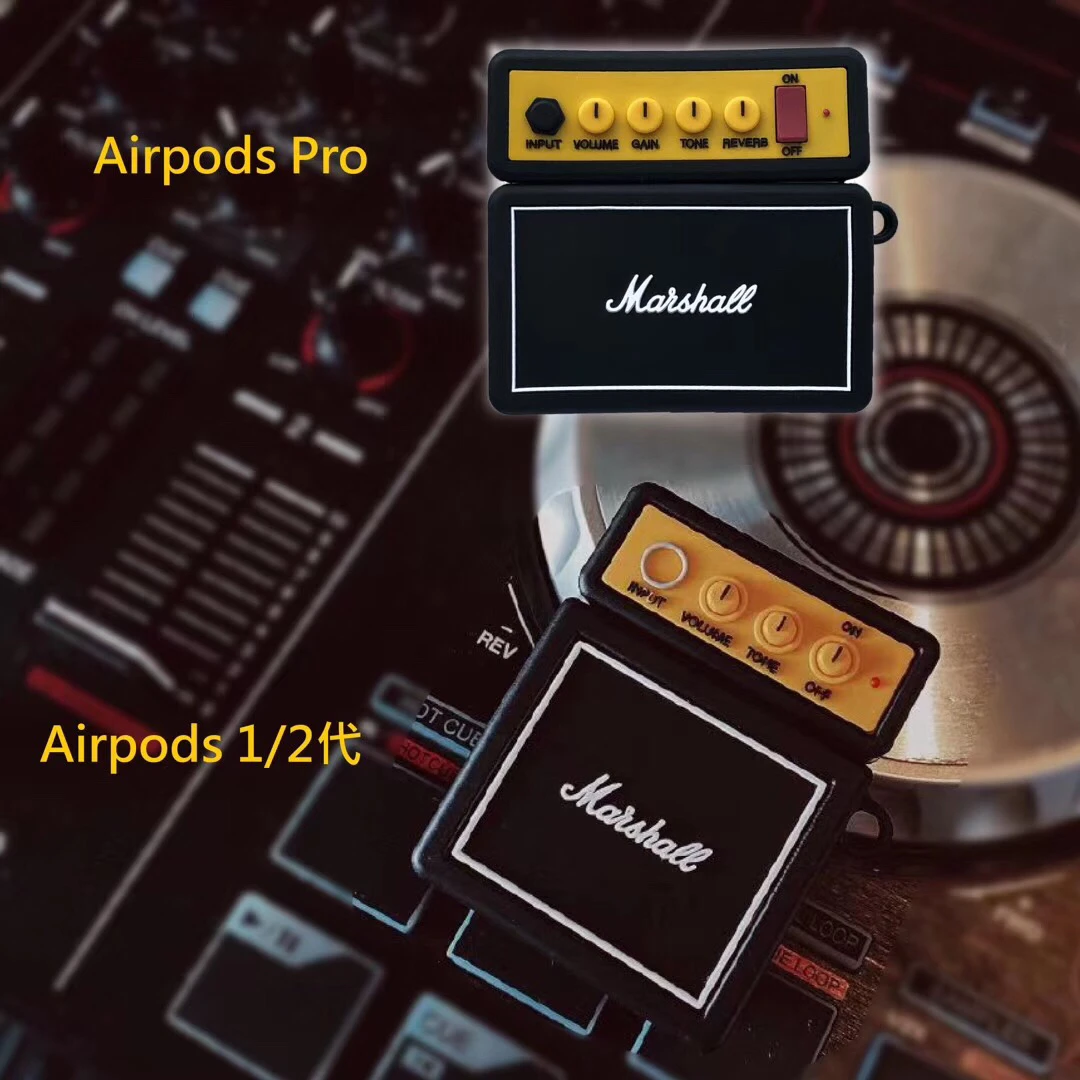 Для Airpods Pro забавные 3D marshall звук мягкий силиконовый чехол для Apple Airpods 1/2/3 крышка Беспроводной Bluetooth наушники чехол