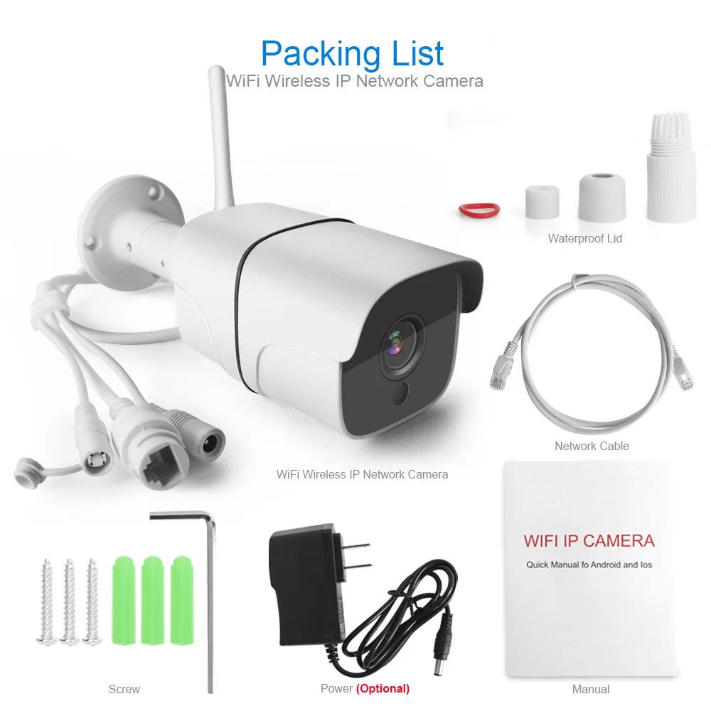 

HD 1080P Wifi Home Security IP Camera Wireless Outdoor Two Way Audio 2MP Bullet Camera Waterproof Night Vision IR 20M ONVIF APP