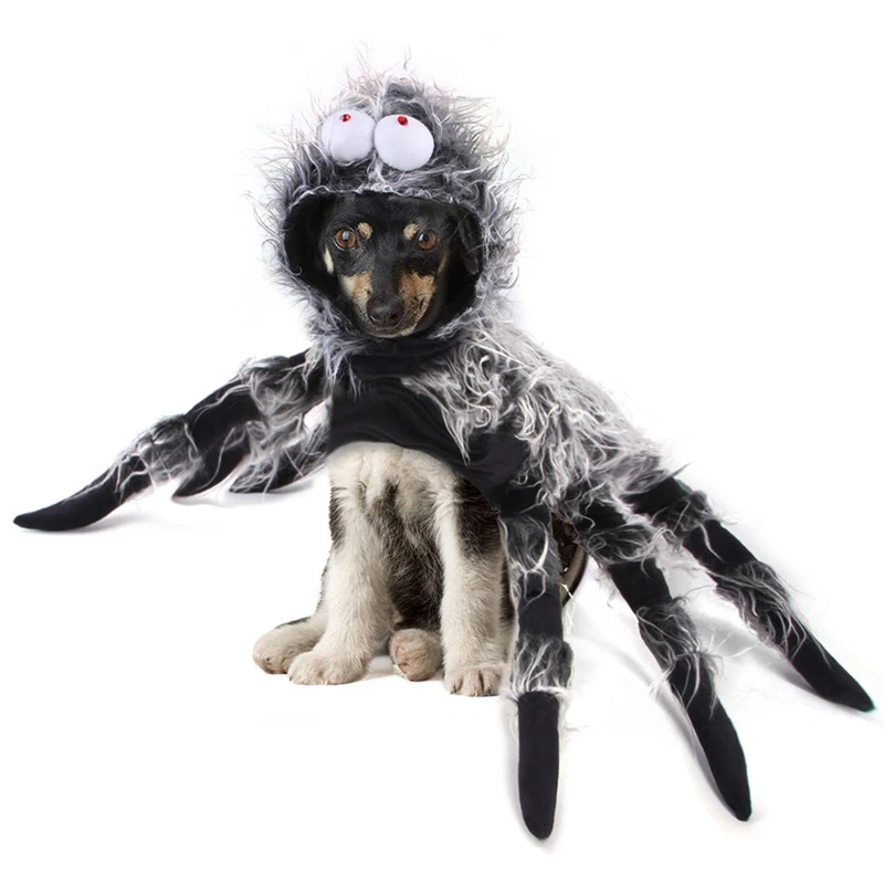 

Funny Black Spider Dog Halloween Dress Up Clothes Christmas Pet Cat Simulation Cosplay Costume Fancy Party Outfit Accessories