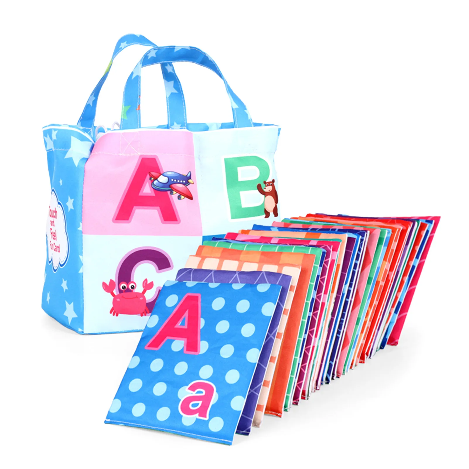 

Newest Flashcards Learning Language Baby Book Toy 26PCS Soft Alphabet Cards With Cloth Bag Babies English Reading Books