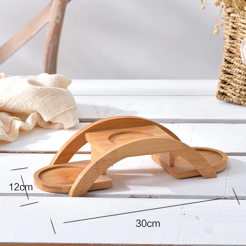 Многослойный деревянный подставка для горшков растений поднос цветов бонсай