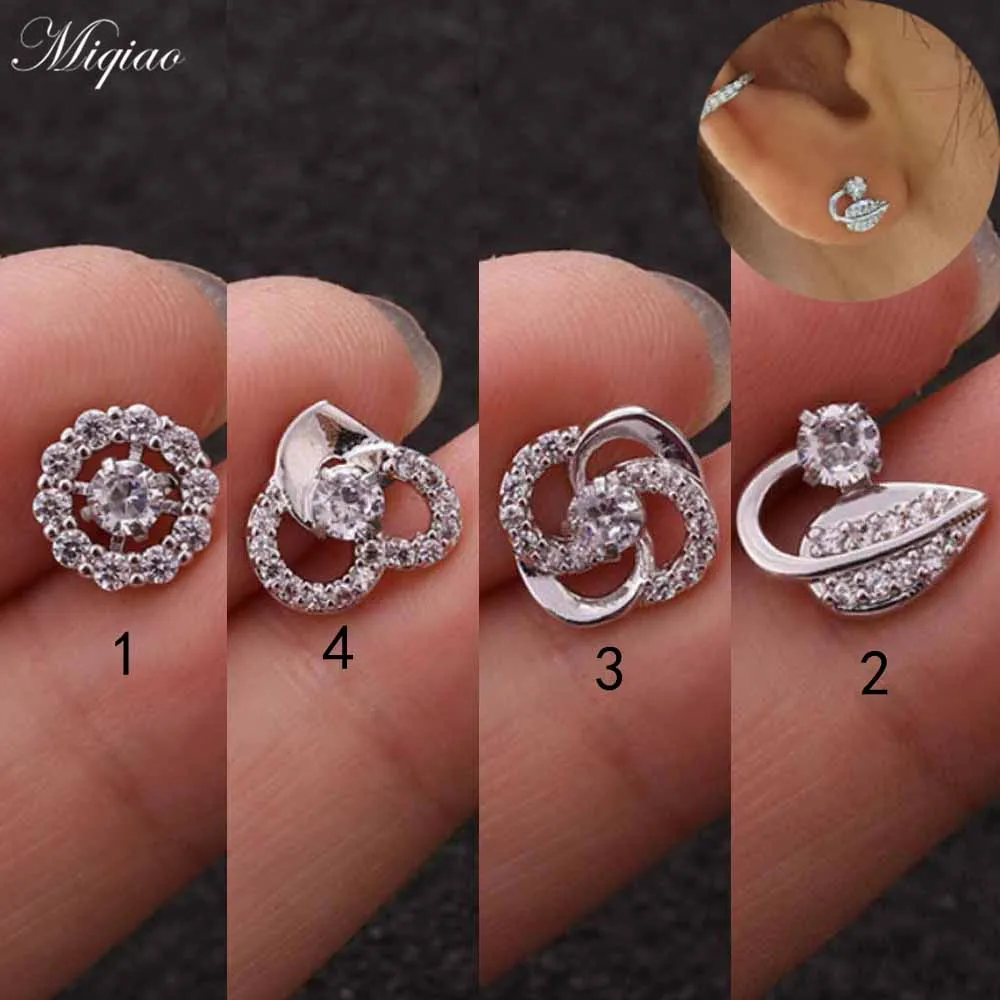

Miqiao 2pcs Hot Selling Popular Stainless Steel Love Ear Bone Nail Piercing Jewelry