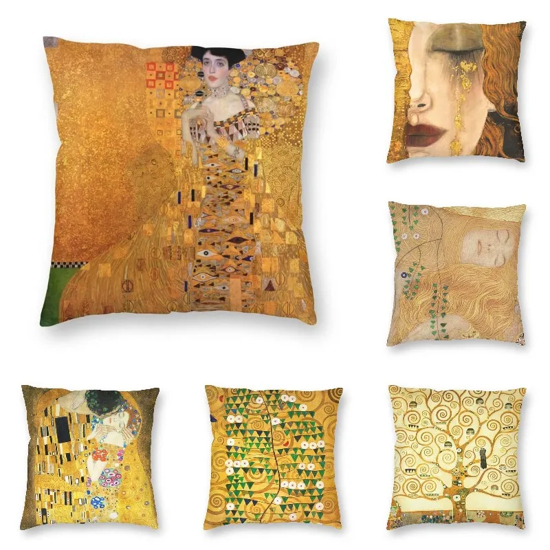 

Gustav Klimt Painter Sofa Cushion Covers Portrait Of Adele Bloch Bauer Velvet Throw Pillow Case Decor Home Pillowcase