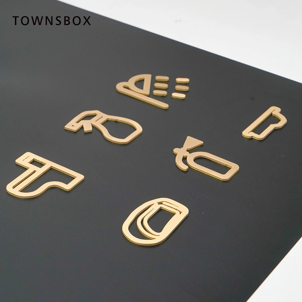 

Custom Design Men's and Women's Toilet Signage Card Hotel Service Sign Icon Creative Restaurant Brass Metal Logo Plate