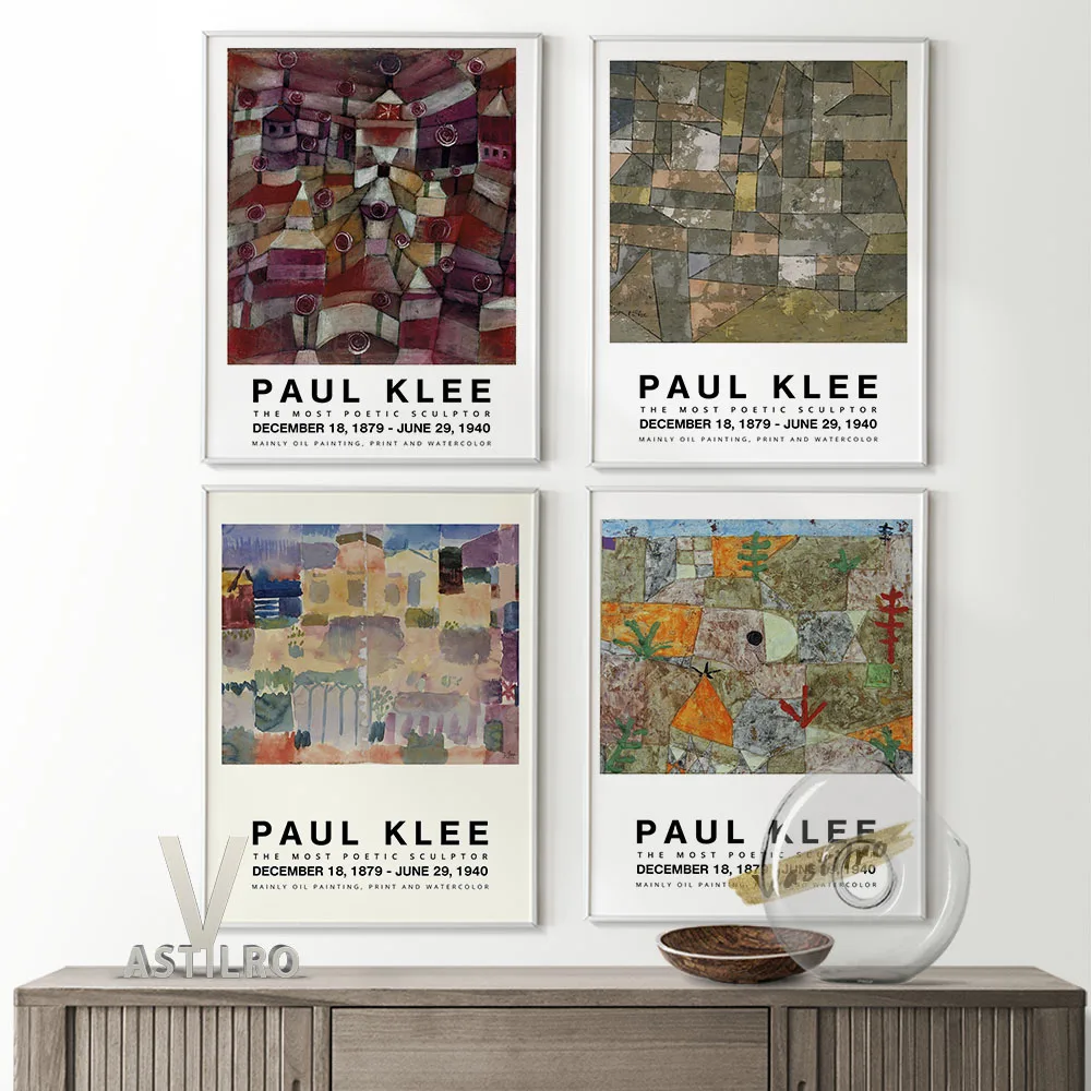 

Paul Klee Retro Wall Art Prints Canvas Painting Exhibition Gallery Abstract Vintage Poster Room Decor Picture Home Decoration