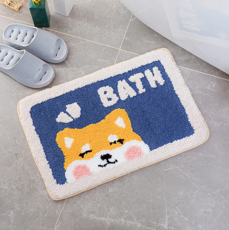 

40x60cm Cartoon Animal Absorbent Floor Mat Household Bathroom Absorbent Pad Kitchen Non-slip Floor Mat Bedroom Decorative Carpet