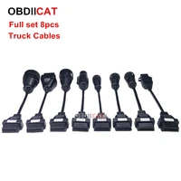 full set 8 cable truck cables for tcs scanner obd2 cable truck cable obd adaptor connectors free shipping