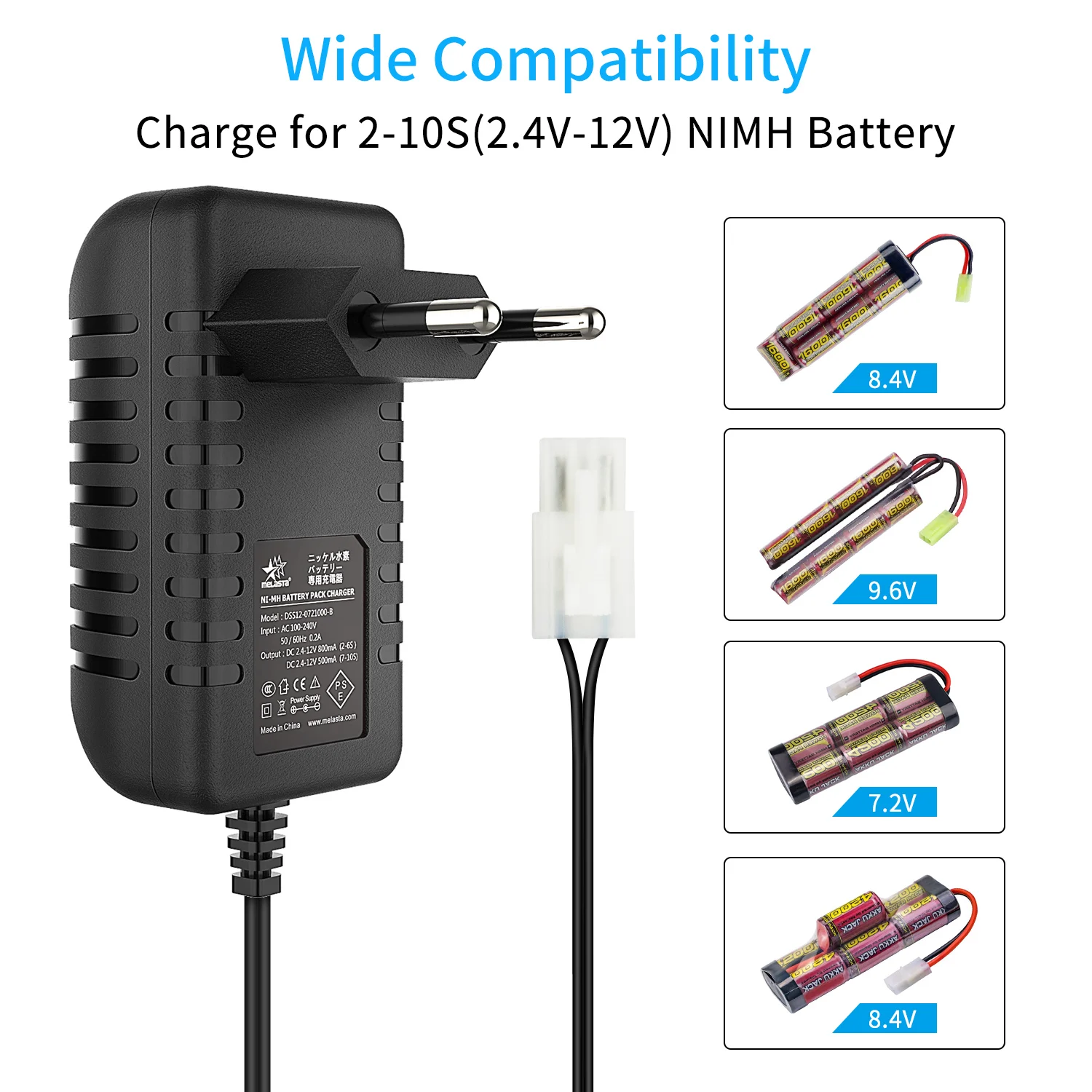 intelligent 7 2v 8 4v 9 6v nimh battery charger for 2 10s airsoft battery rc car battery with tamiya and mini tamiya connector free global shipping