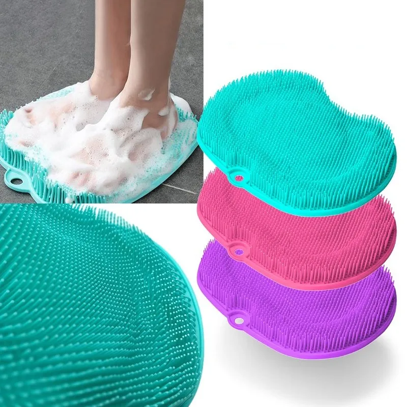 

Silicone Shower Foot Massage Shower Bath Shoes Brush Foot Scrubber Foot Brush Home Bathroom Exfoliating Scrub Mat Bath Mats