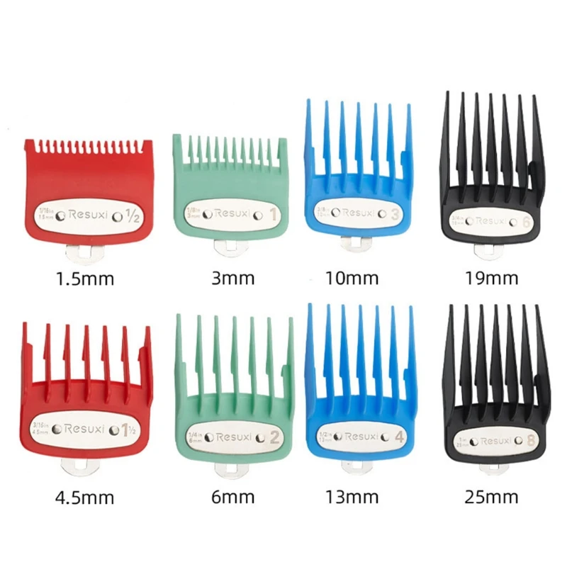 

8 Color Professional Hair Trimmer/Clipper Coded Cutting Guides/Combs Great for Most Size Hair Clippers/Trimmers