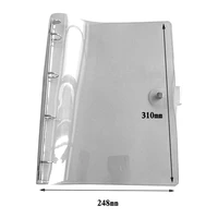 transparent color plastic clip file folder a4 notebook cover binder loose notebook organizer diary school office supplies