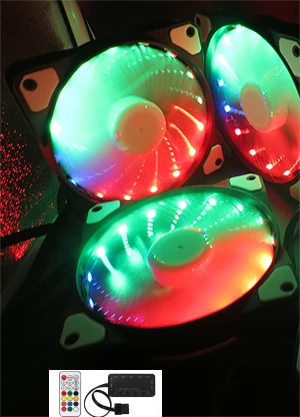 3pc RGB set RGB вентилятор с регулировкой 15LED 120 мм компьютерный корпус ПК охлаждающий вентилятор тихий дистанционный вентилятор компьютерный кулер охлаждающий 12cmRGB игровой корпус вентилятор - Цвет лезвия: 3pc RGB set