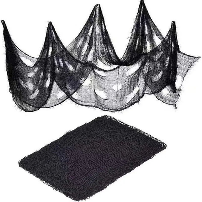 Жуткая ткань для Хэллоуина украшение окна стола двери сетка жуткая нарядная