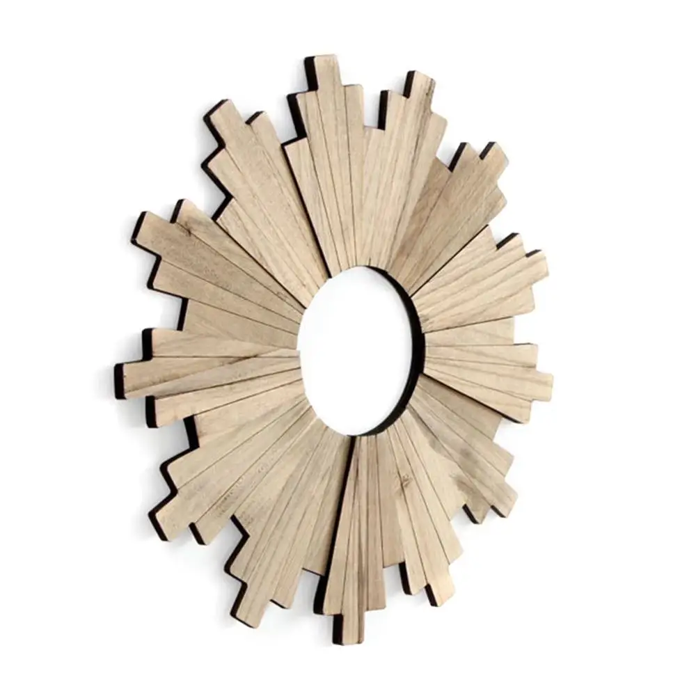 Sun Ring Wooden Mirror Frame Pendant Background Corridor Porch Ornament Wall Hanging Round Home Decor | Дом и сад