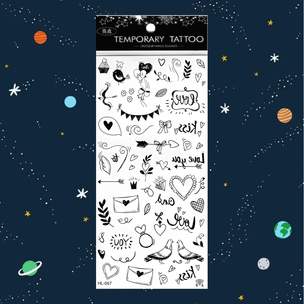 5 шт./лот стрелы поддельные тату Сердце Дети король водонепроницаемый письмо