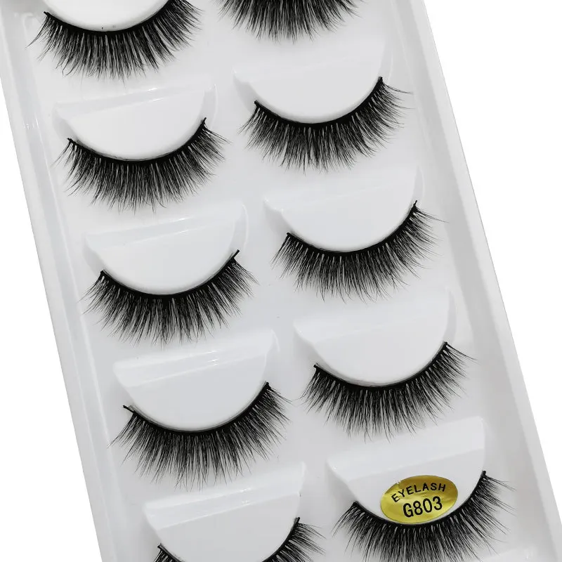 5 пар 3D норковые ресницы натуральные для наращивания густые Длинные Накладные