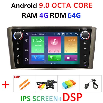 9.0 4G 64G IPS DSP DSP ips 4G 64G 8 ядерный Android 9,0 автомобильный навигатор для Toyota Avensis T25 2002-2008 gps стерео аудио радио без dvd плеера - Цвет: 9.0 4G 64G IPS DSP