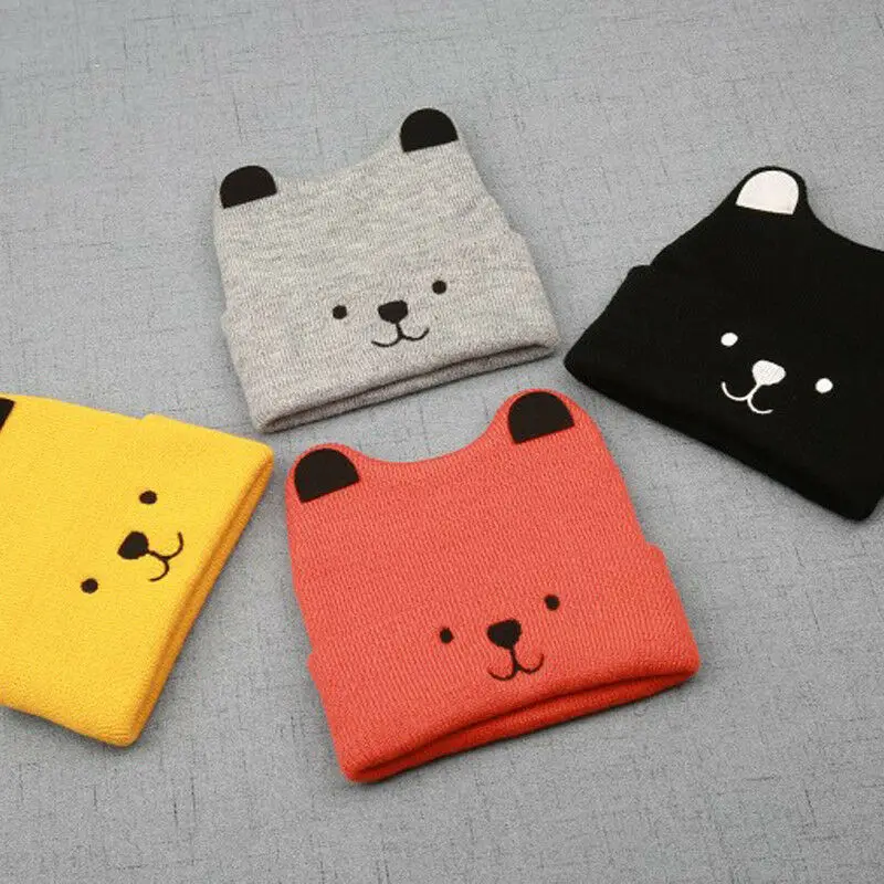 Baby Hat Winter Autumn Infant Toddler Kids Girls Boys Cute Knitted Little Ear Cap Warm Hat Bonnet Beanie