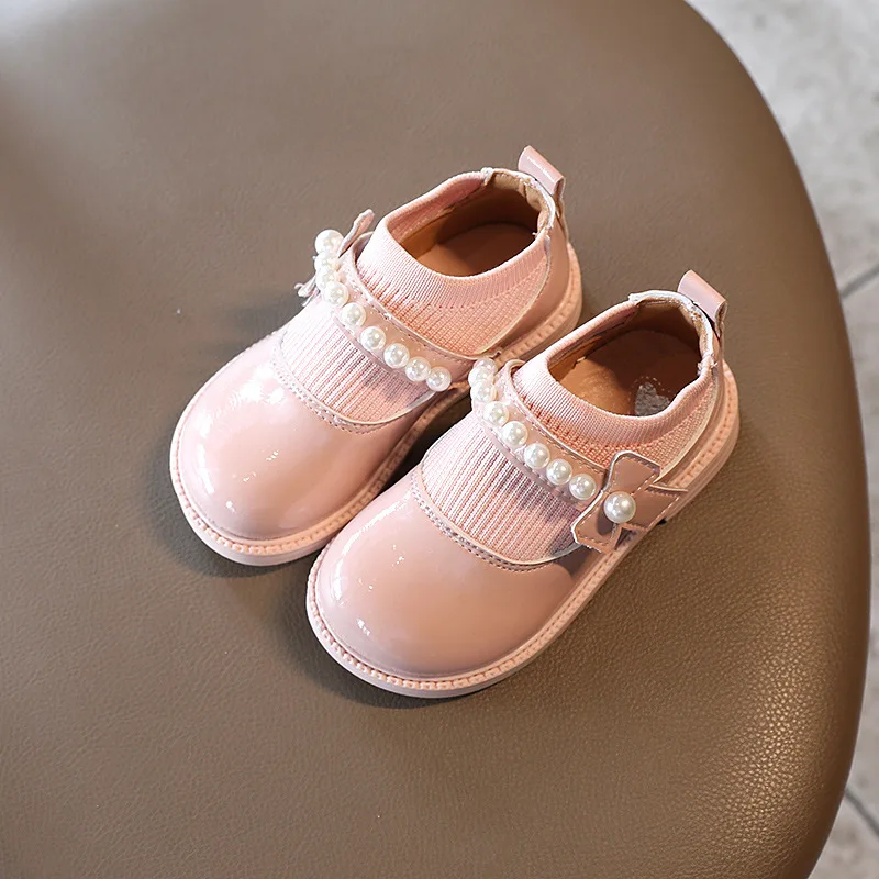 Ботинки для девочек, Новые осенне-зимние одноботинки, детская необычная обувь, детские праздничные короткие ботинки принцессы с жемчужинами и бантом, G309