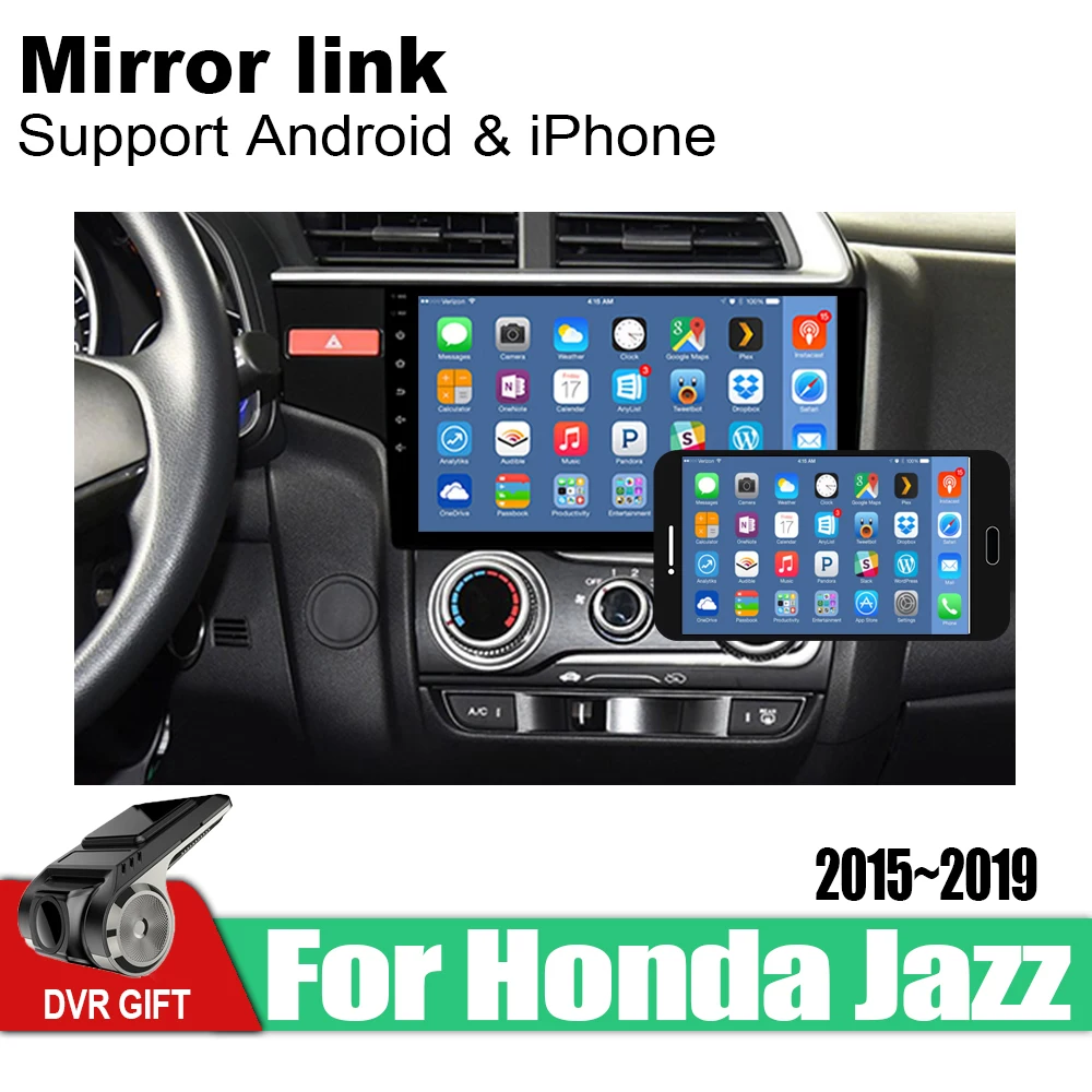 Автомобильный мультимедийный плеер ZaiXi Android GPS для Honda Jazz 2015 ~ 2019 автомобильная