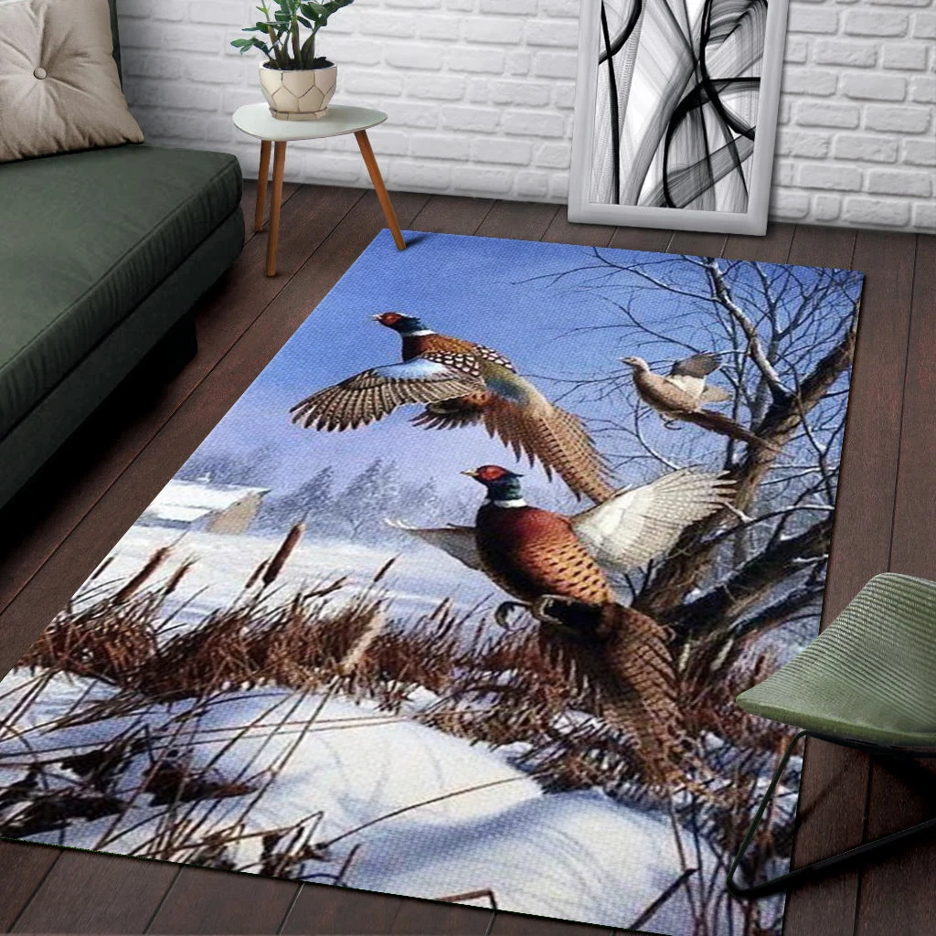 

Duck Hunting 3D Printed Carpet Mat for Living Room Doormat Flannel Print Bedroom Non-slip Floor Rug Style-2