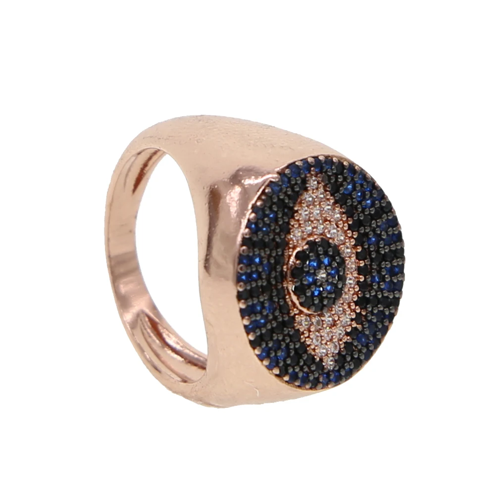 Розовый золотой цвет на удачу evil eye blue cz кольцо вечности группа engaement лента милая