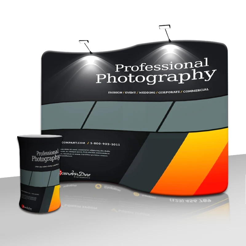 10 футов на заказ фотобудка выставочный стенд система Комплект 260gsm ткань печатная
