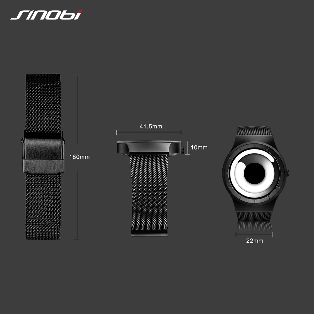 

Unique Vortex Concept Watch Men High quality 316L Stainless Steel Milan Band Modern Trend Sport Black Wrist Watches For Male Hot