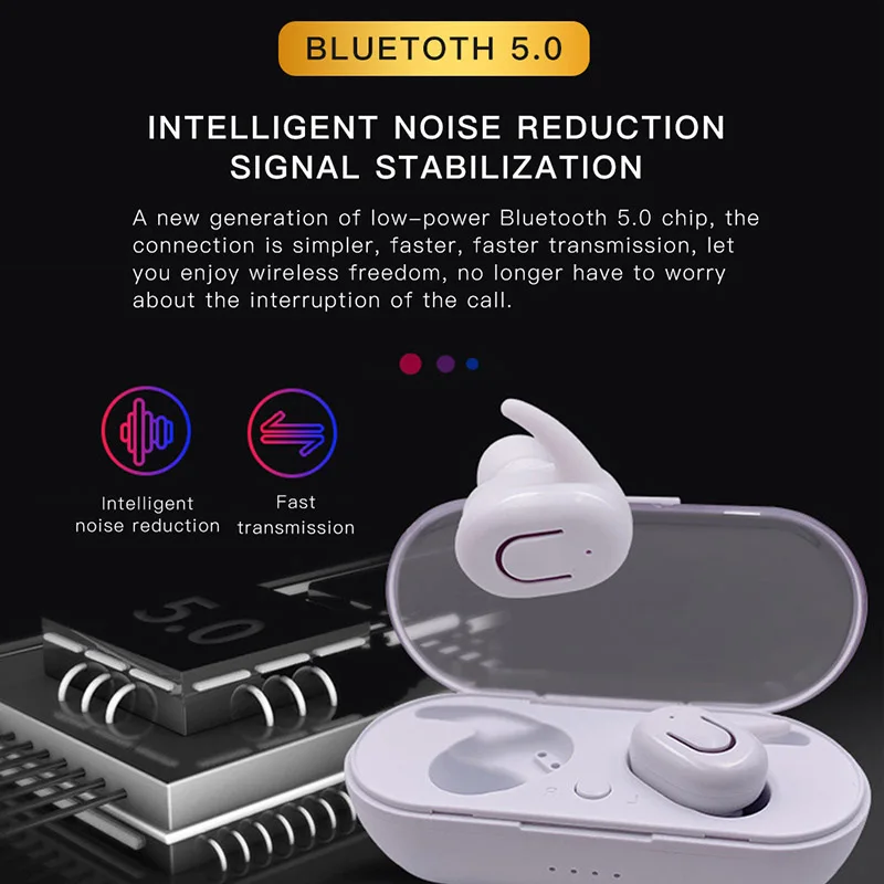 TWS Bluetooth V5.0 наушники 3D стерео Беспроводная гарнитура спортивные Беспроводные с
