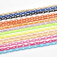 40cm colorful acrylic link chain lobster clasp keychains for necklace bracelet making colorful chain plastic chain links