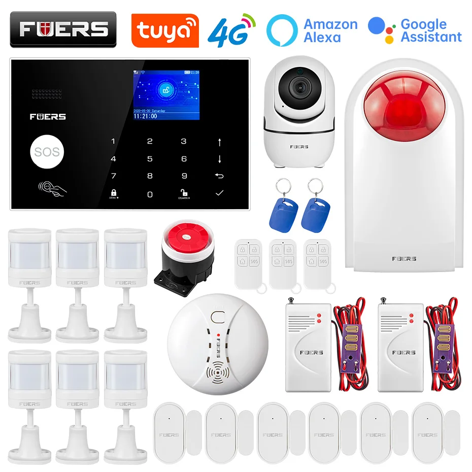 FUERS WI FI 4G Tuya сигнализации Системы s смарт домашняя система охранной комплект