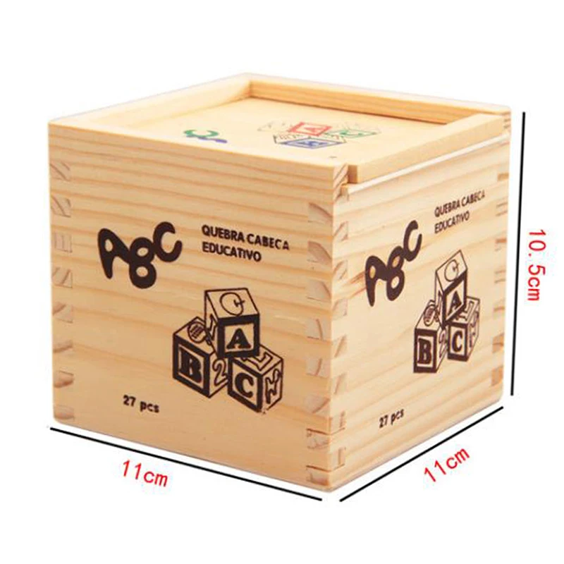 

27 pcs/set Wooden Digital English Letters Stacking Up Building Blocks Cubes Baby Kids Stacking Learning Educational Toys Gifts