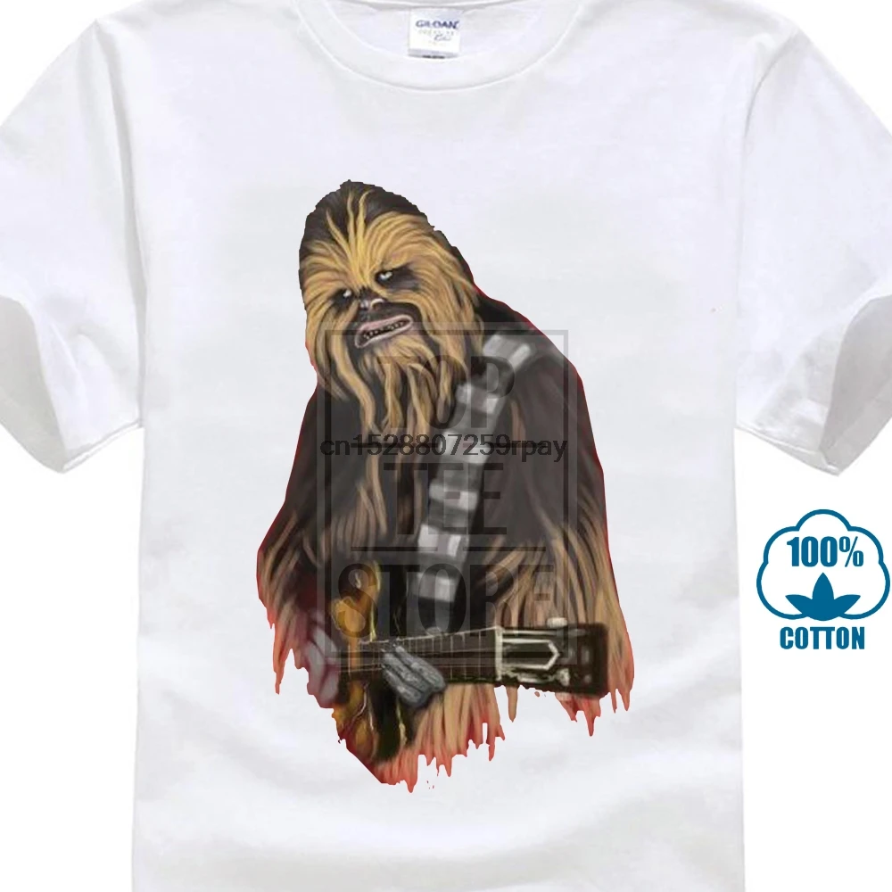 New ArrivalsHipster Chewbacca Rocks Guitar Music Wars Galaxy Space Monster 3D Print Men High Quality Tee Shirt | Мужская одежда