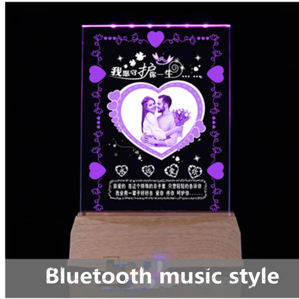 Кристальная внутренняя гравировка практичная фотография Bluetooth светодиодная