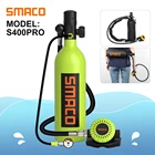 Резервуар SMACO S400Pro для подводного плавания, портативный кислородный резервуар для подводного плавания, запасной респиратор для подводного плавания, 1 л, многоразовый дизайн