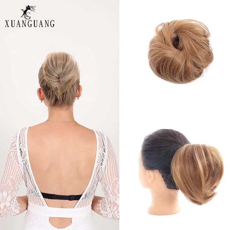 Синтетический гибкий парик для волос прямолинейный пончик эластичный аксессуар