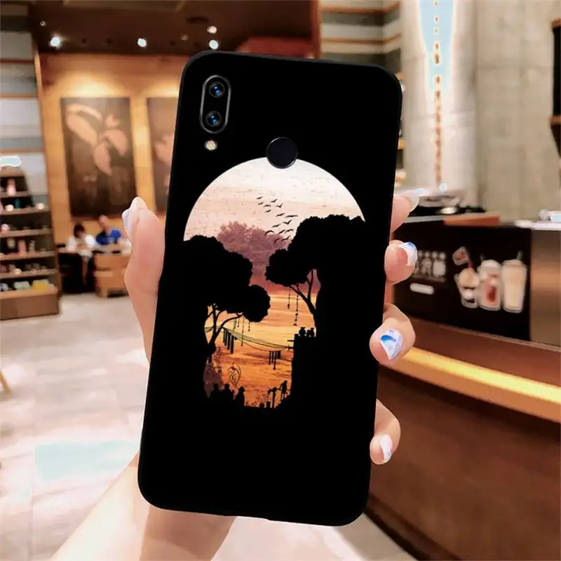 

Animals sunset art Simple black Phone Case For Xiaomi Redmi note 7 8 9 t k30 max3 9 s 10 pro lite