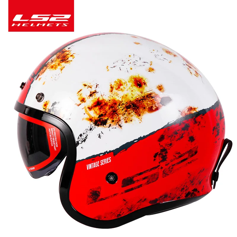 Capacete LS2 Spitfire Винтаж moto rcycle шлем ls2 of599 каски 3/4 открытым уход за кожей лица ретро