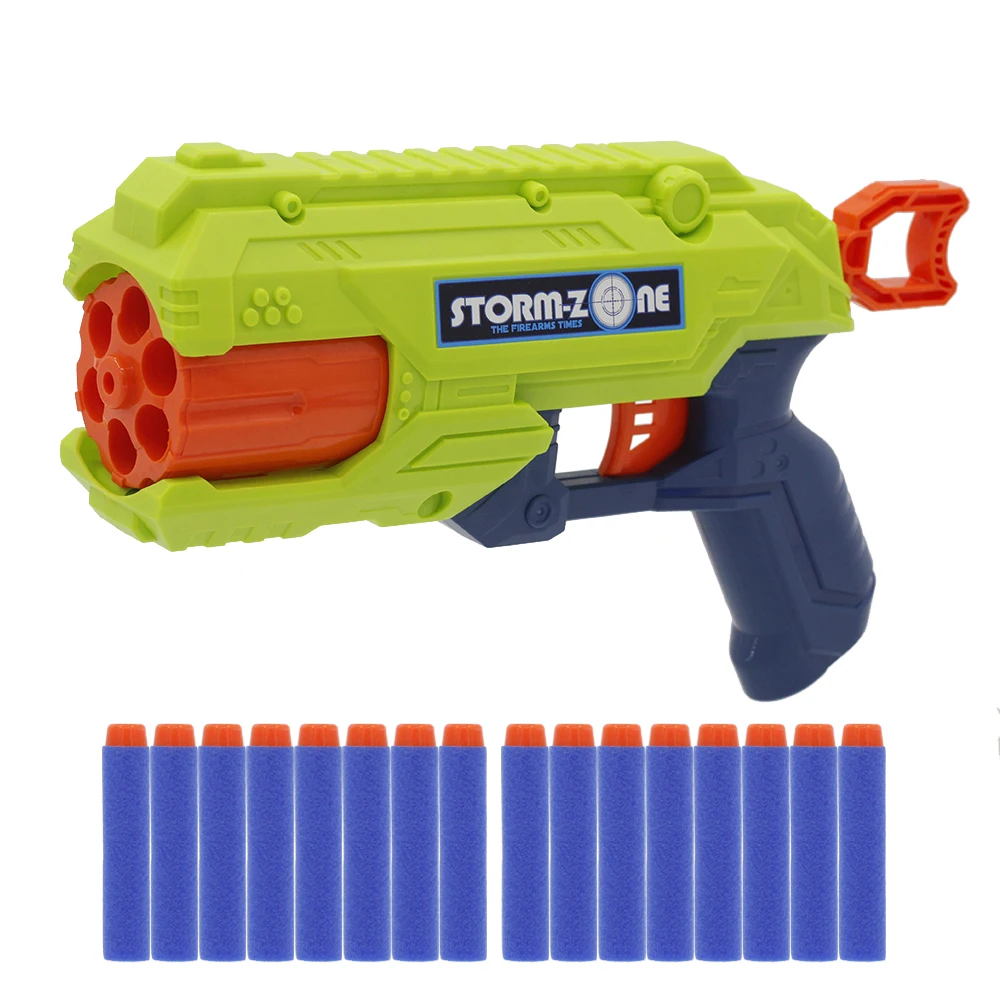 Новое поступление ручной 6 Shot револьвер мягкая пуля пистолет для Nerf пули
