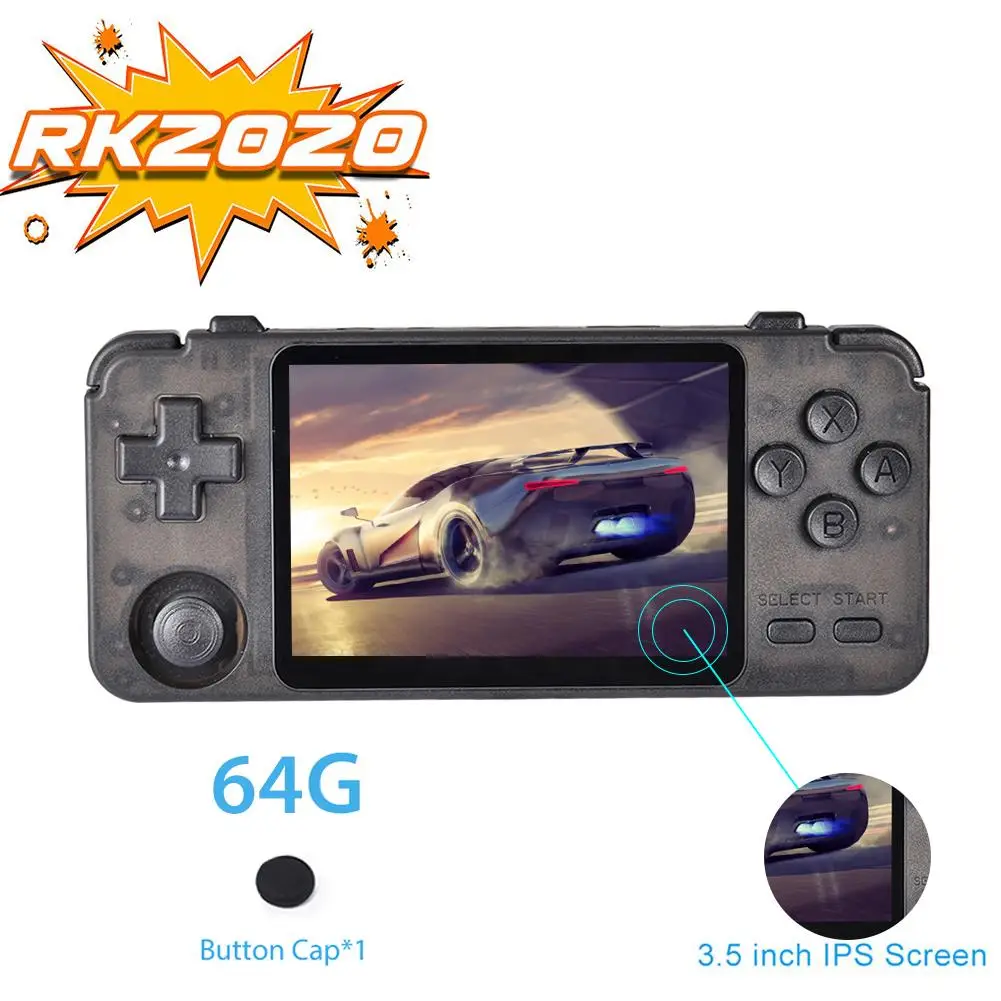 Игровая консоль RK2020 в стиле ретро 3 5 дюйма IPS экран PS1 N64 ручной эмулятор аркадных
