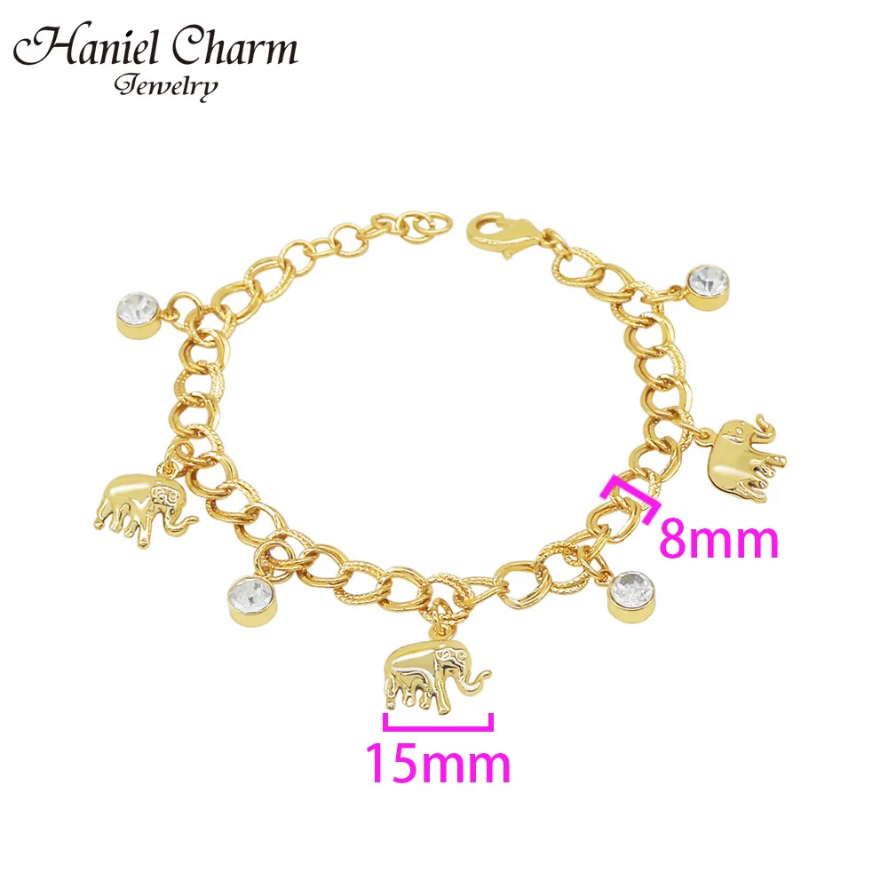 Счастливый Слон браслеты с бабочками животных звено цепи браслет женский из