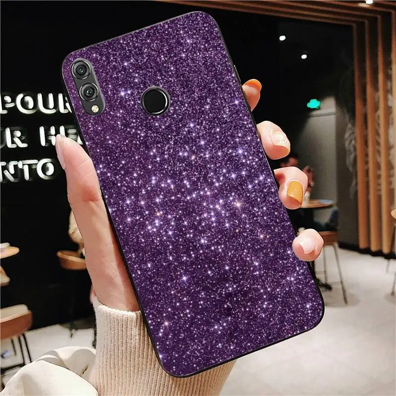 

Love Purple Glitter wave Phone Cover For Huawei Mate 30 Pro P20 P30 P40 pro lite Y7 Y6 2019 case for Honor 8X 8A 10 20lite 10i