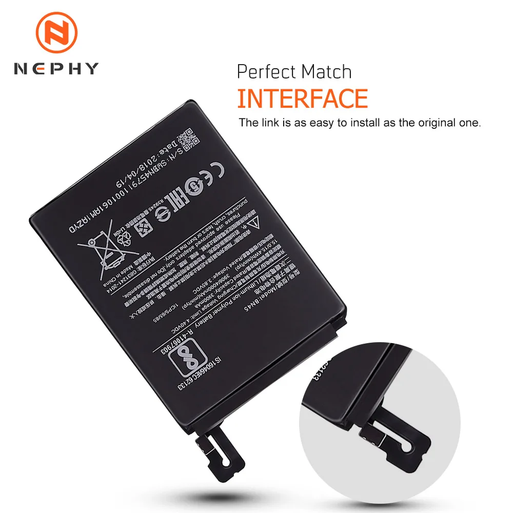 Аккумулятор Nephy для телефона BM45 BM46 BN41 BN43 BN45 Xiaomi Redmi Note 2 3 Pro 4 4X 5 Note2 Note3 Note4 Note5
