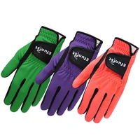 pack 1 pcs mens golf glove left hand 3d mesh non slip micro fiber green orange purple golf gloves men brand efunist