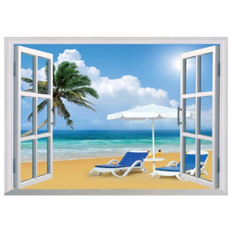 Настенные виниловые 3d наклейки с изображением Морского Пейзажа для отдыха на