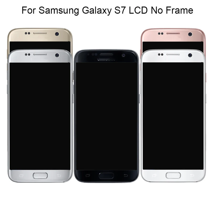 Высокое качество 5," lcd без рамки для SAMSUNG Galaxy S7 G930 G930F дисплей кодирующий преобразователь сенсорного экрана в сборе с логотипом