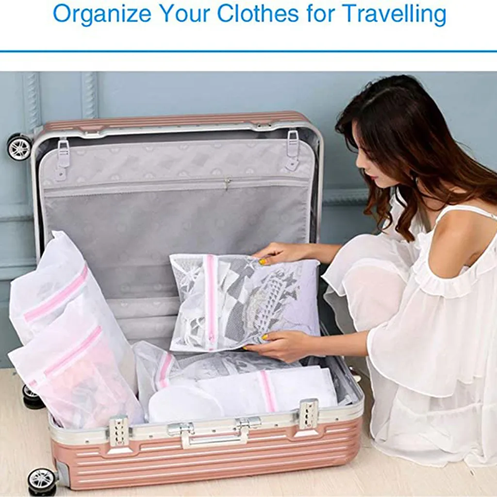 7 шт. сетчатые мешки для белья на молнии плотная мелкая сетка грубая Сетчатая