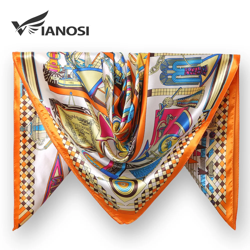 

New Luxury Print Brand Frame Plaid Striped Women Twill Silk Scarf Square Scarves Hijab Headband